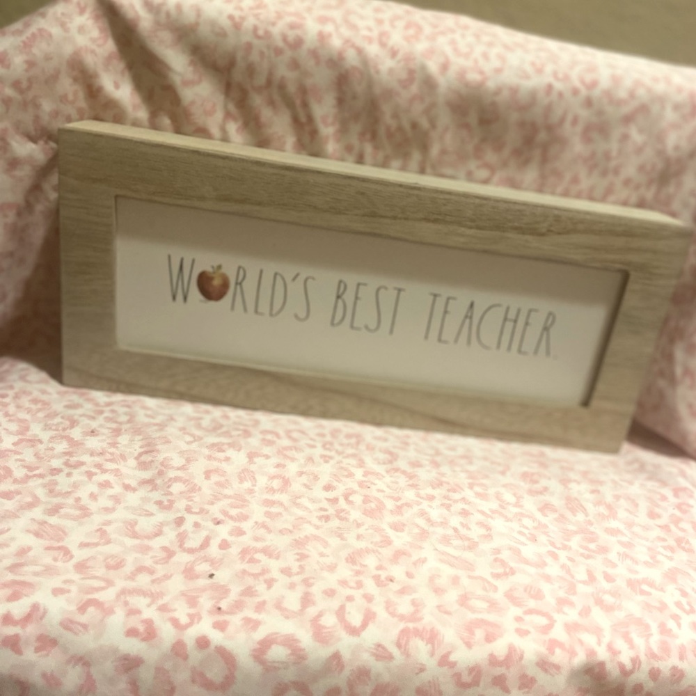 Rae Dunn #1 Apple wooden teacher sign.